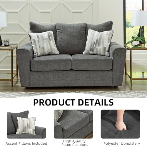 Casual Loveseat with Flared Arms, Gray E735987