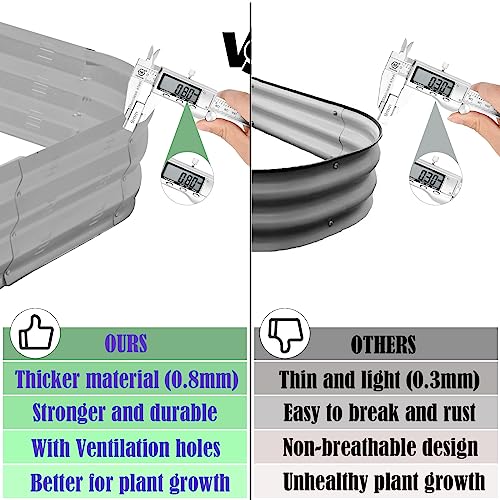 Galvanized Raised Garden Bed Kit, Large Metal Planter Box for Vegetables C7844