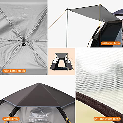 Waterproof Instant Camping Tent for 2-4 Person, Easy Quick Setup Dome Family Tent J10298