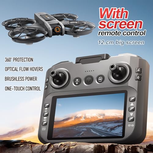 RC Drone with Screen Controller, Brushless Dual Camera, Optical Flow Positioning H595028