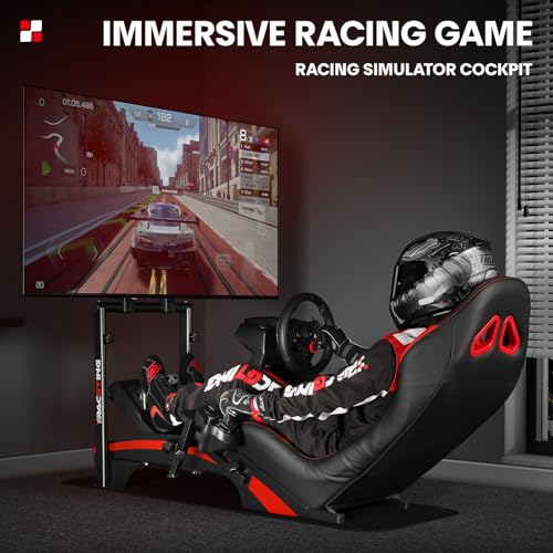 Racing Simulator Cockpit with TV Monitor Stand Q68333