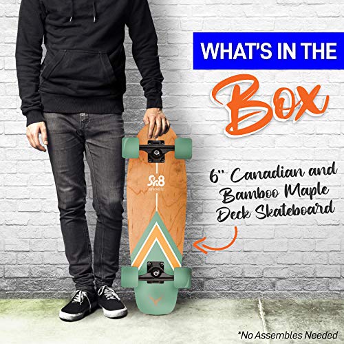Mini Cruiser Skateboard 6 Ply Maple Deck with Aluminum Trucks C808013